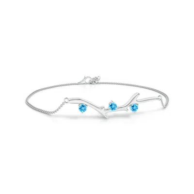 ANGARA NATURE INSPIRED ROUND SWISS BLUE TOPAZ TREE BRANCH BRACELET