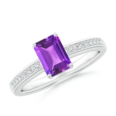 ANGARA OCTAGONAL AMETHYST COCKTAIL RING WITH DIAMONDS