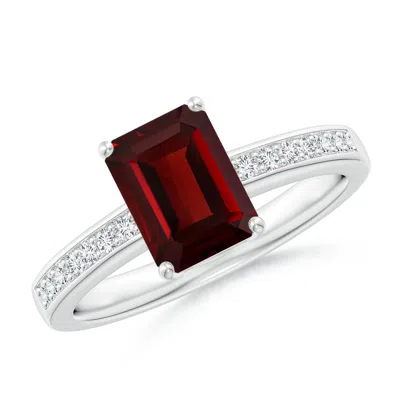 ANGARA OCTAGONAL GARNET COCKTAIL RING WITH DIAMONDS