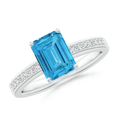 ANGARA OCTAGONAL LAB-GROWN FANCY INTENSE BLUE DIAMOND COCKTAIL RING