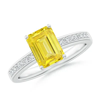 ANGARA OCTAGONAL LAB-GROWN FANCY INTENSE YELLOW DIAMOND COCKTAIL RING