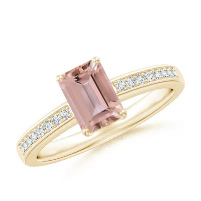 ANGARA OCTAGONAL MORGANITE COCKTAIL RING WITH DIAMONDS