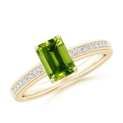 ANGARA OCTAGONAL PERIDOT COCKTAIL RING WITH DIAMONDS