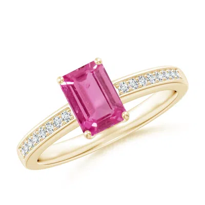 ANGARA OCTAGONAL PINK SAPPHIRE COCKTAIL RING WITH DIAMONDS