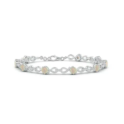 ANGARA OPAL AND DIAMOND INFINITY LINK BRACELET