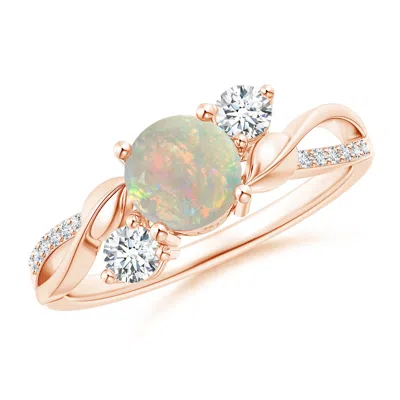 ANGARA OPAL AND DIAMOND TWISTED VINE RING