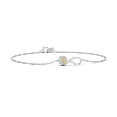 ANGARA OPAL LIBRA RIBBON BRACELET WITH DIAMOND ACCENTS