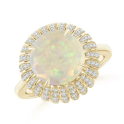 ANGARA OPAL SUNFLOWER INSPIRED COCKTAIL RING WITH DIAMONDS