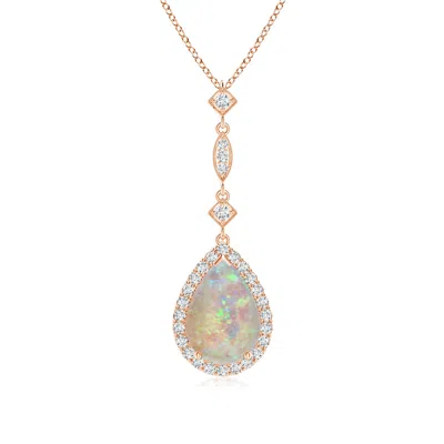 ANGARA OPAL TEARDROP PENDANT WITH DIAMOND ACCENTS