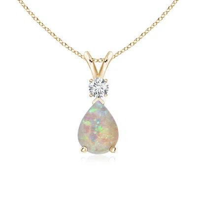 ANGARA OPAL TEARDROP PENDANT WITH DIAMOND