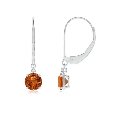 ANGARA ORANGE SAPPHIRE AND DIAMOND LEVERBACK DROP EARRINGS