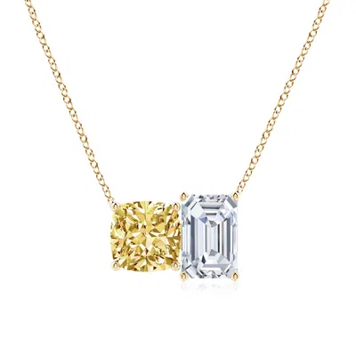 ANGARA ORIENT EXPRESS LAB-GROWN YELLOW & WHITE DIAMOND TWO-STONE PENDANT
