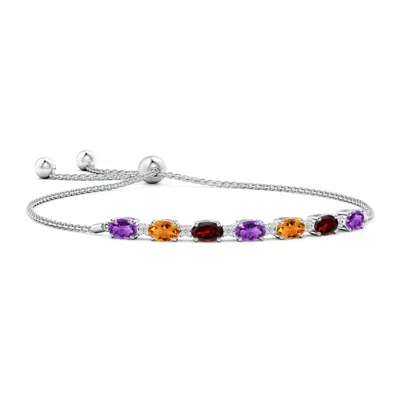ANGARA OVAL AMETHYST BOLO BRACELET WITH CITRINE AND GARNET