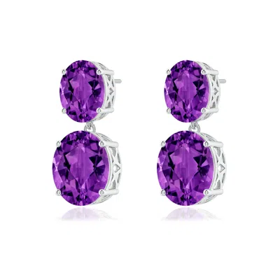 ANGARA OVAL AMETHYST DANGLE EARRINGS