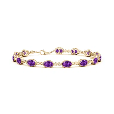 ANGARA OVAL AMETHYST INFINITY LINK BRACELET WITH MILGRAIN