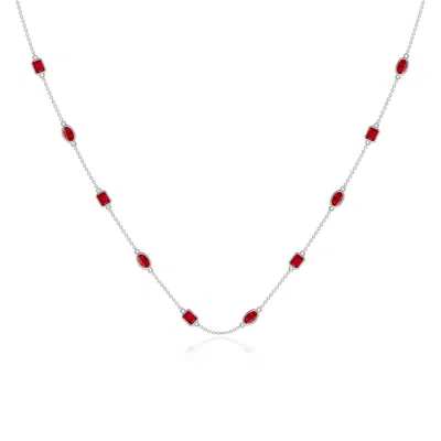 ANGARA OVAL AND EMERALD-CUT RUBY STATION NECKLACE