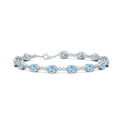 ANGARA OVAL AQUAMARINE INFINITY LINK BRACELET WITH MILGRAIN