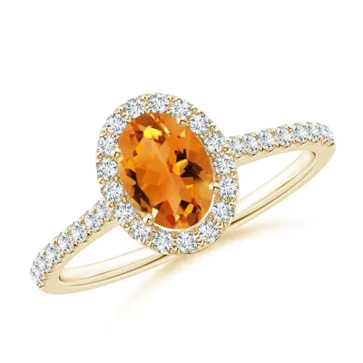 ANGARA OVAL CITRINE HALO RING WITH DIAMOND ACCENTS