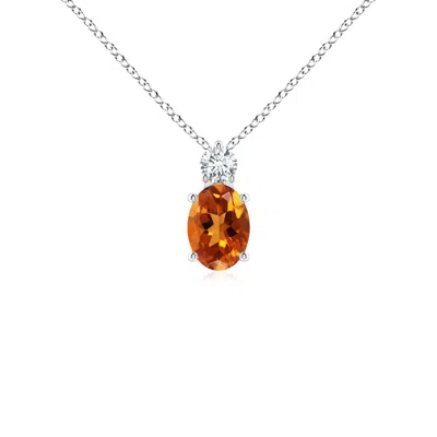 ANGARA OVAL CITRINE SOLITAIRE PENDANT WITH DIAMOND
