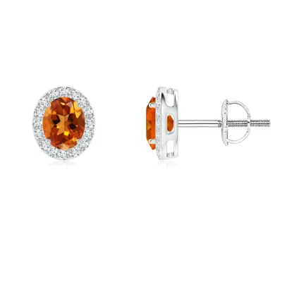 ANGARA OVAL CITRINE STUDS WITH DIAMOND HALO