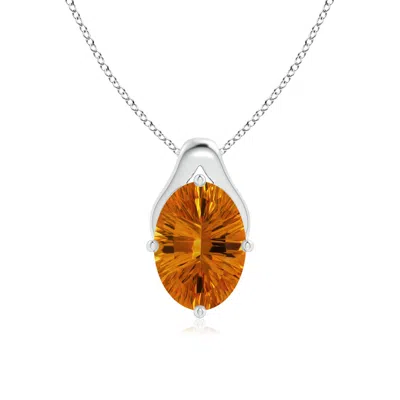 ANGARA OVAL CITRINE WISHBONE PENDANT