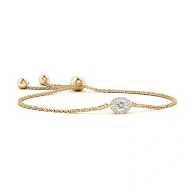 ANGARA OVAL DIAMOND HALO BOLO BRACELET