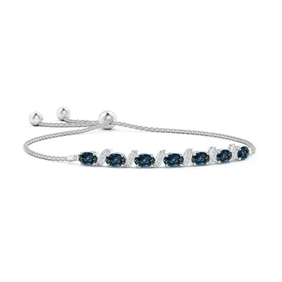 ANGARA OVAL LAB-GROWN ALEXANDRITE BOLO BRACELET WITH PAVE-SET DIAMONDS