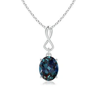 ANGARA OVAL LAB-GROWN ALEXANDRITE DANGLE PENDANT WITH INFINITY LOOP BALE