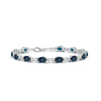 ANGARA OVAL LAB-GROWN ALEXANDRITE SWIRL BRACELET WITH BEZEL DIAMONDS