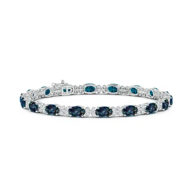 ANGARA OVAL LAB-GROWN ALEXANDRITE TENNIS BRACELET WITH DIAMONDS