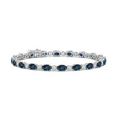 ANGARA OVAL LAB-GROWN ALEXANDRITE TENNIS BRACELET WITH GYPSY DIAMONDS