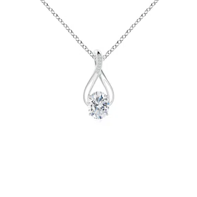 ANGARA OVAL LAB-GROWN DIAMOND INFINITY TWIST PENDANT WITH ACCENTS