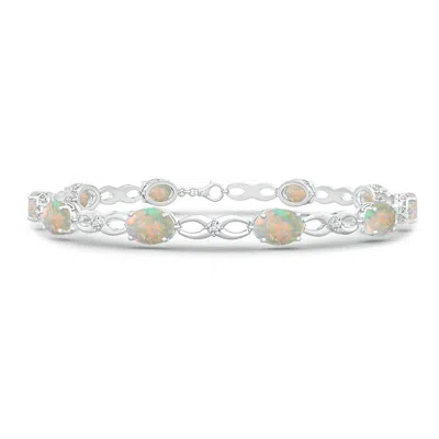 ANGARA OVAL OPAL AND DIAMOND INFINITY LINK BRACELET