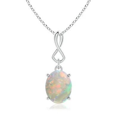 ANGARA OVAL OPAL DANGLE PENDANT WITH INFINITY LOOP BALE