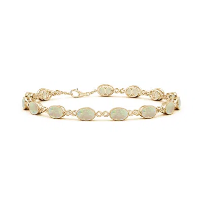 ANGARA OVAL OPAL INFINITY LINK BRACELET WITH MILGRAIN