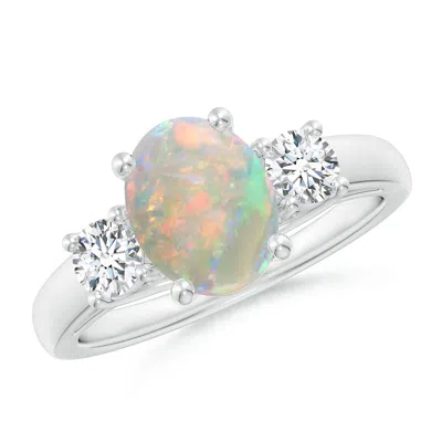 ANGARA OVAL OPAL RING WITH DIAMOND ACCENTS