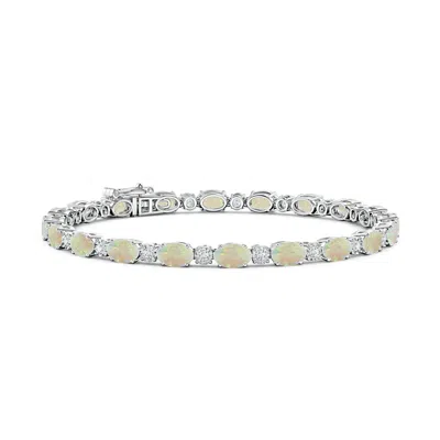 ANGARA OVAL OPAL TENNIS BRACELET WITH GYPSY DIAMONDS