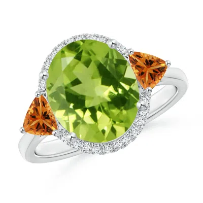 ANGARA OVAL PERIDOT & TRILLION CITRINE COCKTAIL RING