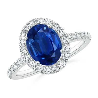 ANGARA OVAL SAPPHIRE HALO RING WITH DIAMOND ACCENTS
