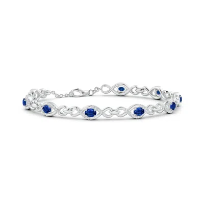 ANGARA OVAL SAPPHIRE INFINITY LINK BRACELET WITH DIAMONDS