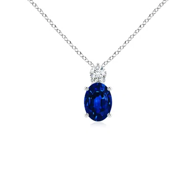 ANGARA OVAL SAPPHIRE SOLITAIRE PENDANT WITH DIAMOND