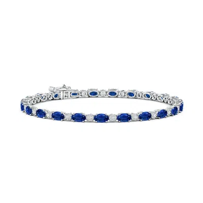 ANGARA OVAL SAPPHIRE TENNIS BRACELET WITH GYPSY DIAMONDS