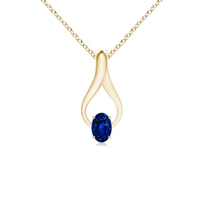 ANGARA OVAL SAPPHIRE WISHBONE PENDANT