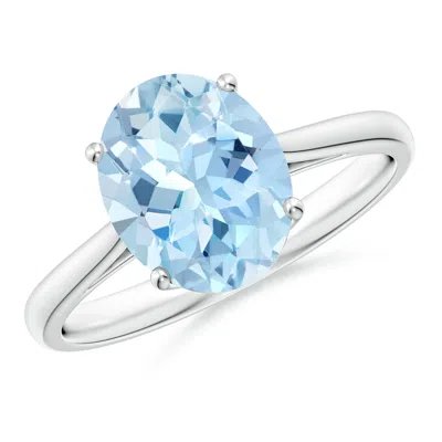ANGARA OVAL SOLITAIRE AQUAMARINE ENGAGEMENT RING