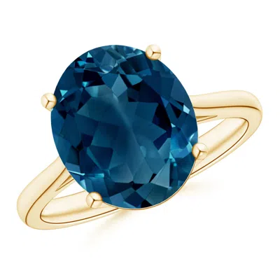 ANGARA OVAL SOLITAIRE LONDON BLUE TOPAZ COCKTAIL RING