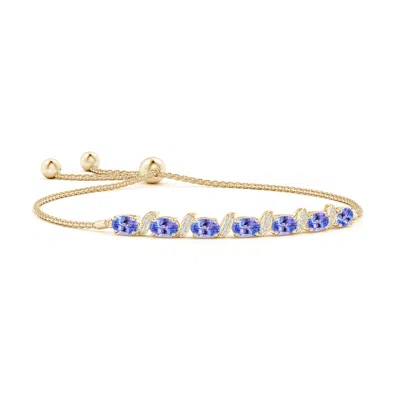 ANGARA OVAL TANZANITE BOLO BRACELET WITH PAVE-SET DIAMONDS