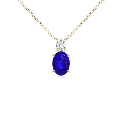 ANGARA OVAL TANZANITE SOLITAIRE PENDANT WITH DIAMOND
