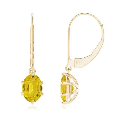 ANGARA OVAL YELLOW SAPPHIRE LEVERBACK DROP EARRINGS