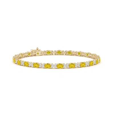ANGARA OVAL YELLOW SAPPHIRE TENNIS BRACELET WITH DIAMONDS