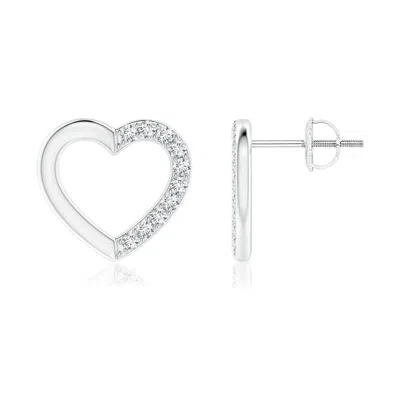 ANGARA PARTIALLY STUDDED DIAMOND HEART STUD EARRINGS